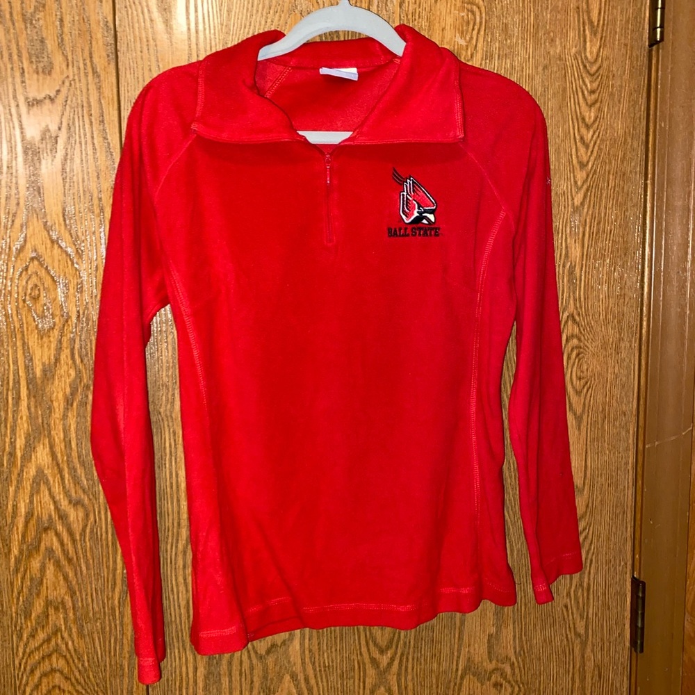 Red Columbia Ball State Quarter Zip